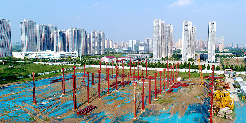 金百博产业园钢结构厂房航拍图